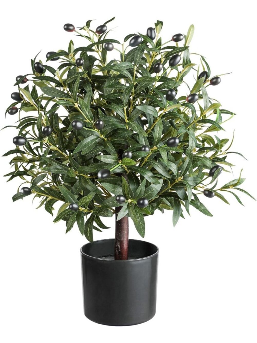 25.5” Tall Olive Topiary Ball Tree - UV Resistant Potted Indoor/Outdoor Decor